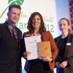 Chris Packham presents me with the Garden Media Guild New Talent Award.